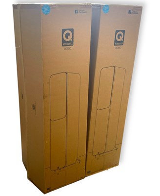 Lot 38 - Q ACOUSTICS 3050 FLOORSTANDING SPEAKERS - MATTE GRAPHITE.