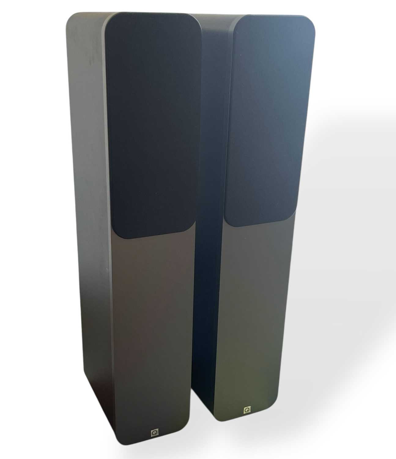 Lot 38 - Q ACOUSTICS 3050 FLOORSTANDING SPEAKERS - MATTE GRAPHITE.