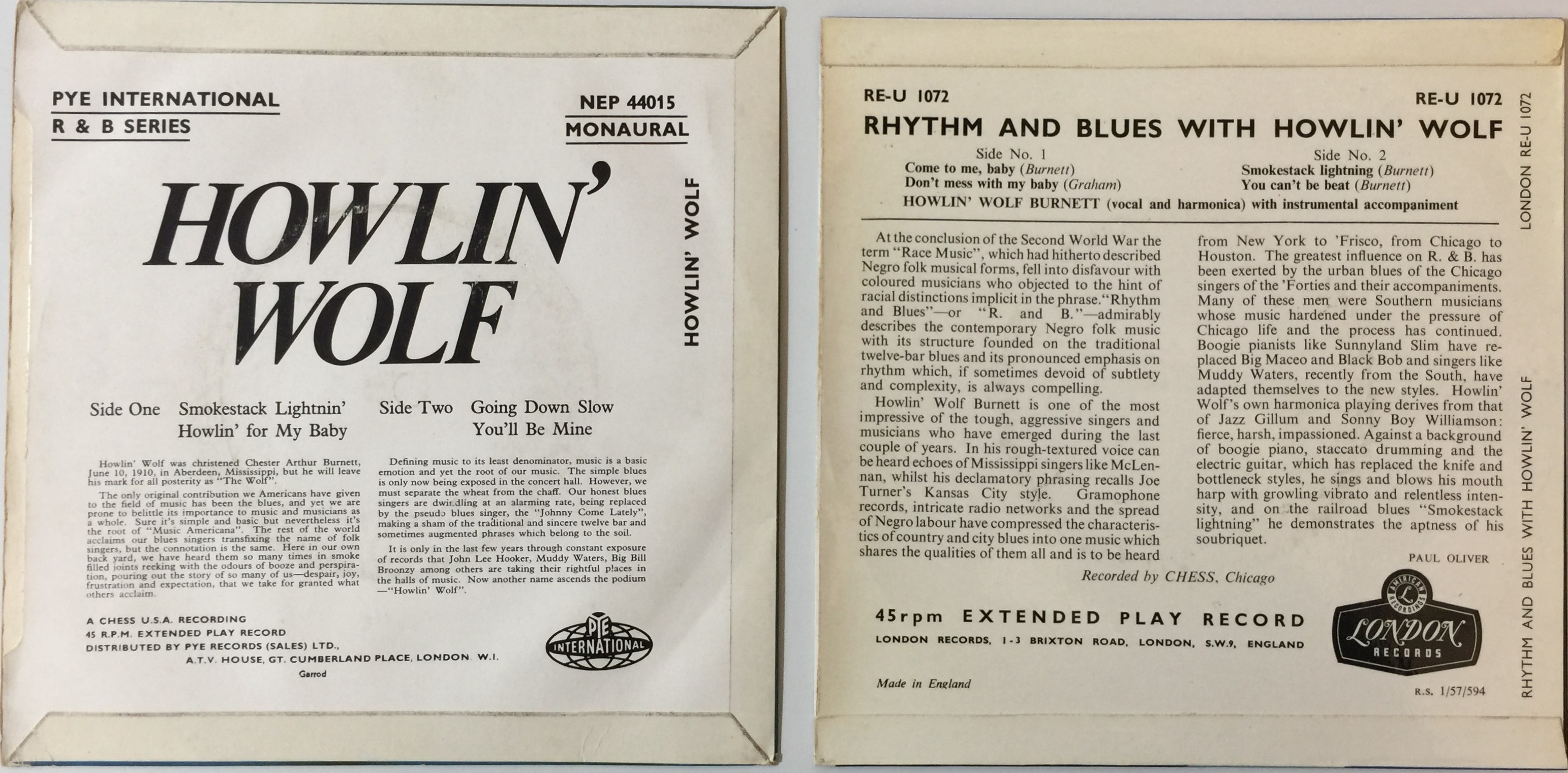 Lot 39 - HOWLIN' WOLF - UK EPs