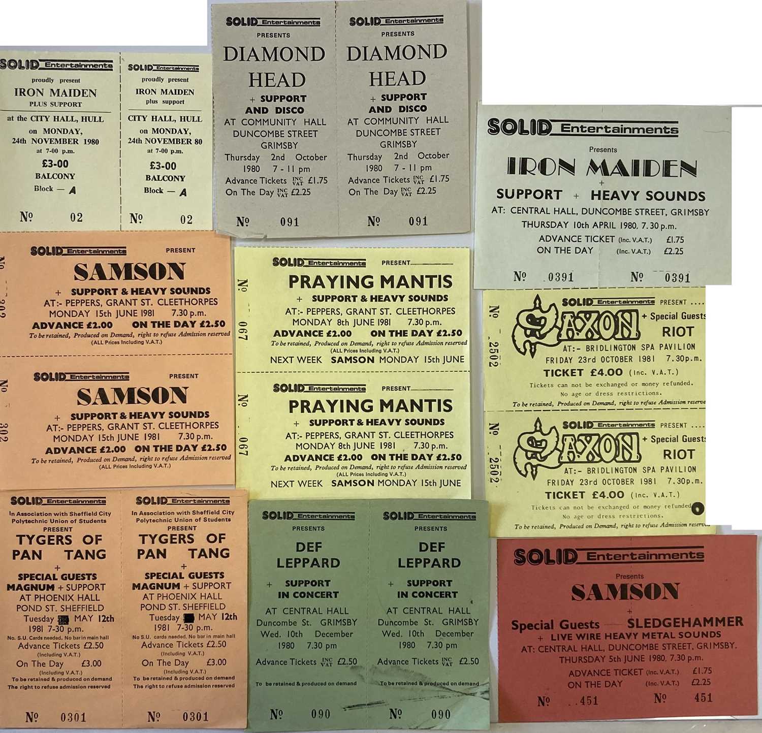 Lot 105 - NWOBHM TICKET ARCHIVE.