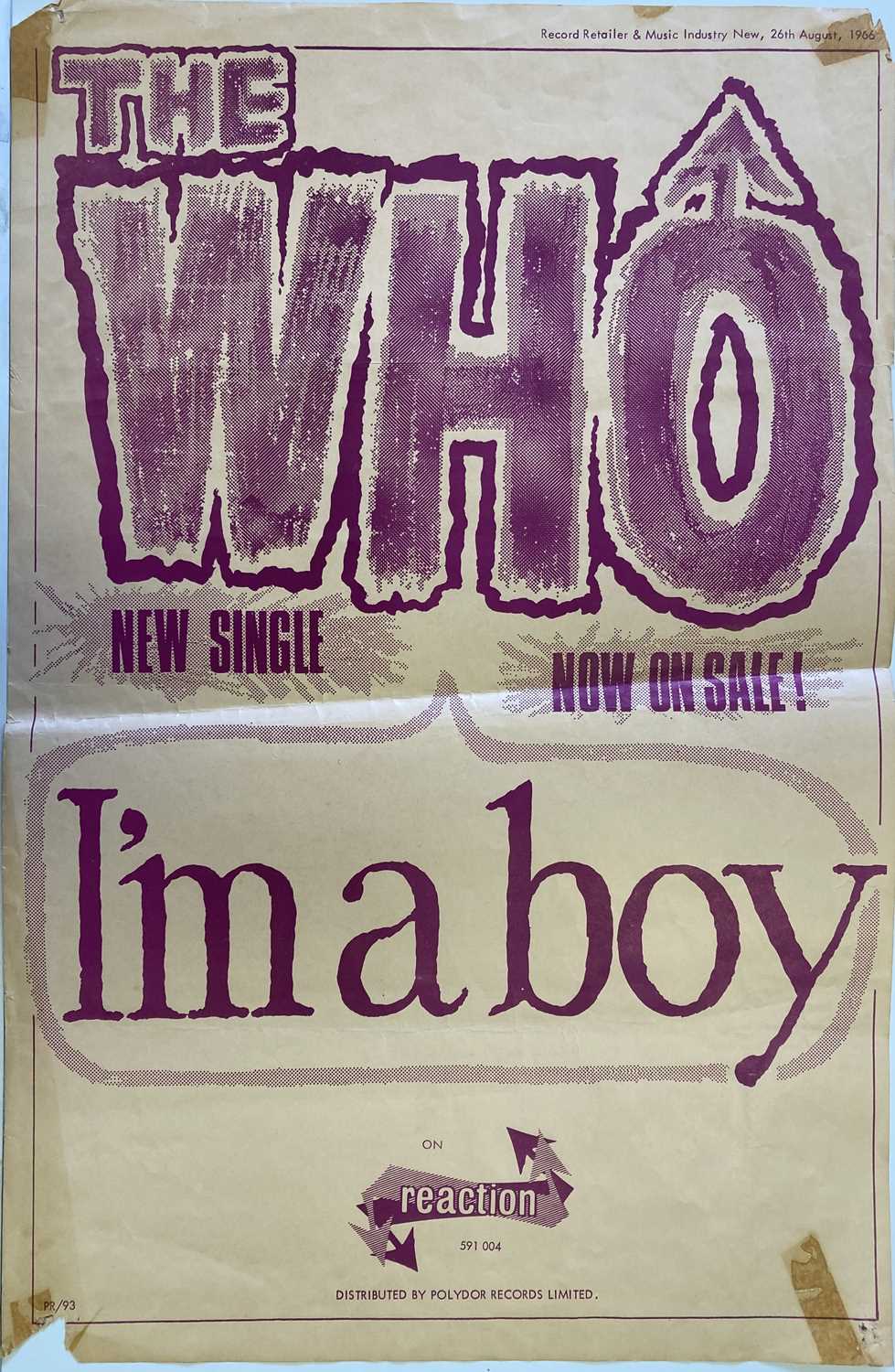 Lot 357 - THE WHO - I'M A BOY POSTER.