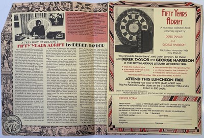 Lot 489 - DEREK TAYLOR / GEORGE HARRISON SIGNED - FIFTY YEARS ADRIFT GENESIS PUBLICATIONS.