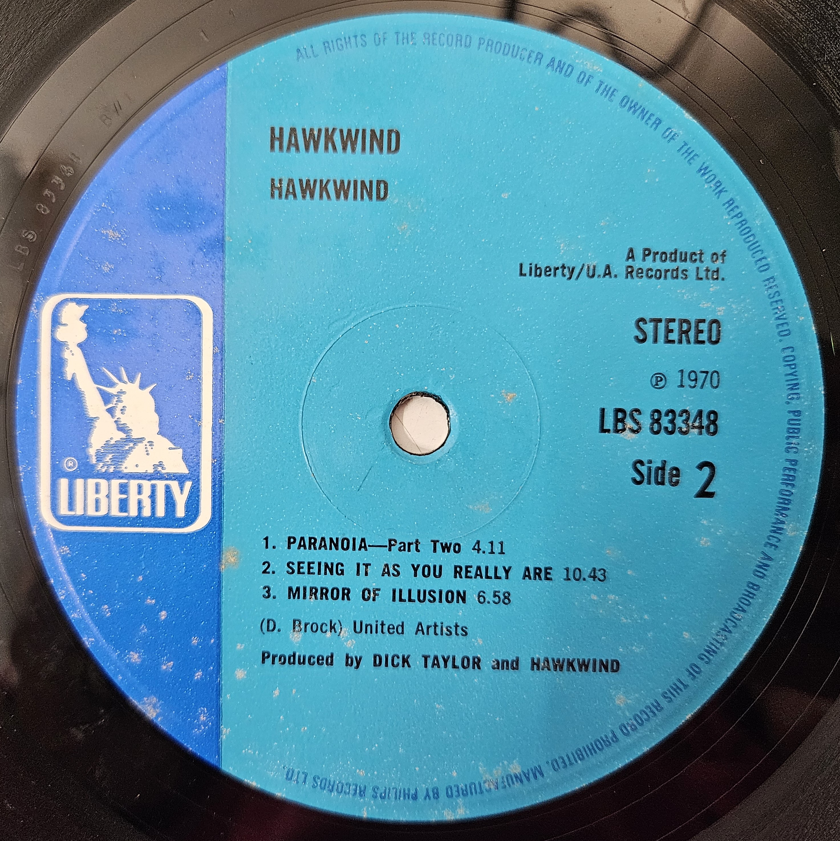 HAWKWIND★Same UK Liberty オリジナル Lot 83 - HAWKWIND - HAWKWIND LP (ORIGINAL UK BLUE