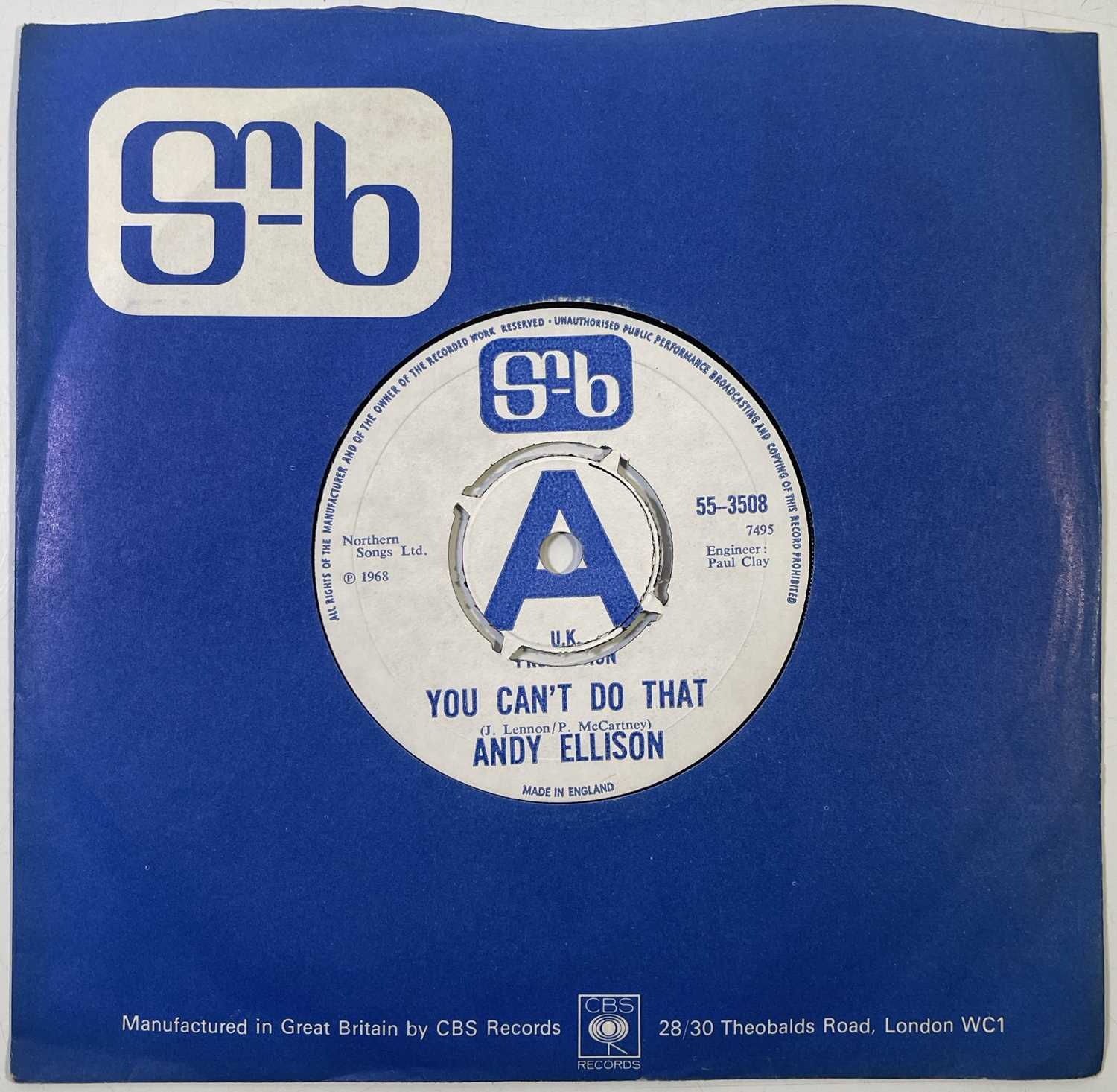 Lot 177 - ANDY ELLISON - YOU CAN'T DO THAT UK 7