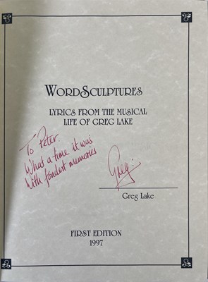 Lot 351 - THE PETE SINFIELD COLLECTION - EMERSON, LAKE AND PALMER - GREG LAKE MEMORABILIA.
