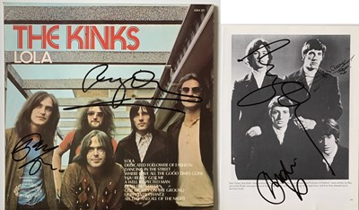 Lot 228 - THE KINKS SIGNED LP AND PAGE.