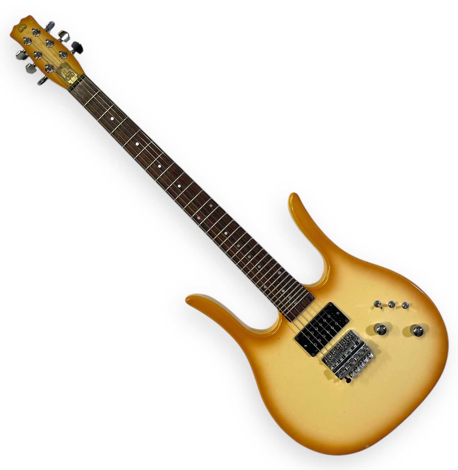 Lot 392 - THE PAUL HEMMINGS COLLECTION- THE LA'S - LEGENDARY LEE MAVERS USED HONDO DANELECTRO GUITAR.
