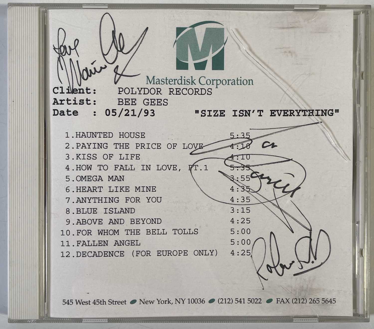 Lot 466 - THE BEE GEES - SIGNED CD BOOKLET.