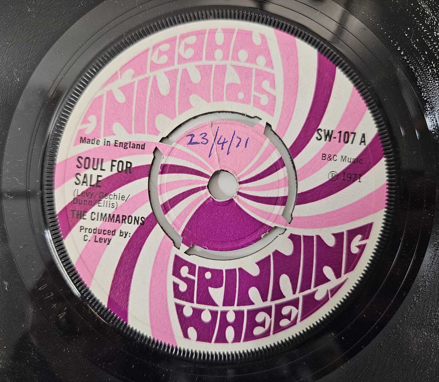 Lot 7 - THE CIMARONS - SOUL FOR SALE 7" (REGGAE - UK ORIGINAL - SPINNING WHEEL - SW-107)