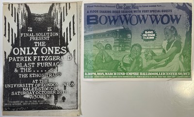 Lot 143 - FINAL SOLUTIONS CONCERT HANDBILLS INC ONLY ONES / BOW WOW WOW.