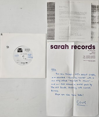 Lot 12 - IVY - WISH YOU WOULD/ NOWHERE TO MOURN 7" TEST PRESSING (UK INDIE W/ LETTER TO JOHN - SARAH 91)