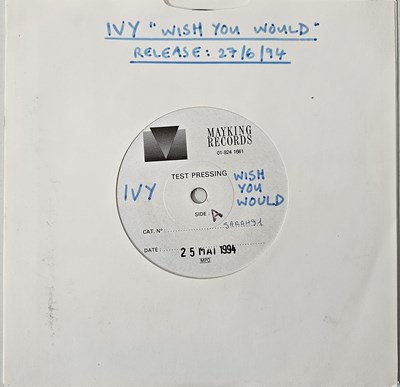 Lot 12 - IVY - WISH YOU WOULD/ NOWHERE TO MOURN 7" TEST PRESSING (UK INDIE W/ LETTER TO JOHN - SARAH 91)