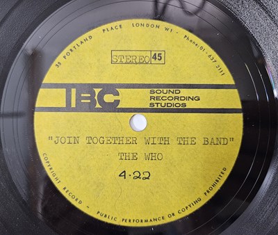 Lot 24 - THE WHO - JOIN TOGETHER/ BABY DON'T YOU DO IT 7" ACETATE (IBC SOUND RECORDING STUDIOS)