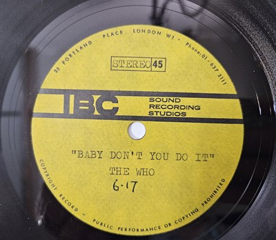 Lot 24 - THE WHO - JOIN TOGETHER/ BABY DON'T YOU DO IT 7" ACETATE (IBC SOUND RECORDING STUDIOS)
