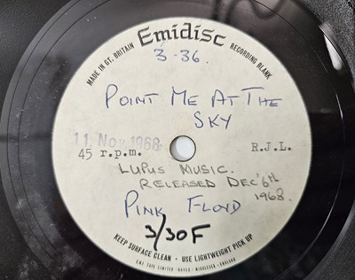 Lot 27 - PINK FLOYD - POINT ME AT THE SKY 7" ACETATE (EMIDISC)
