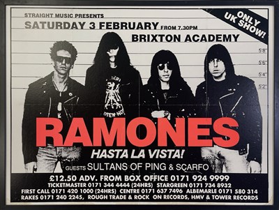 Lot 14 - RAMONES - ORIGINAL 1996 CONCERT POSTER - LAST UK GIG.
