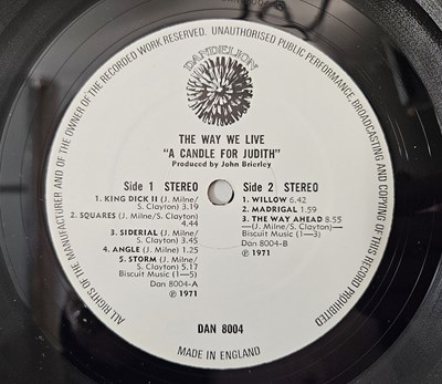 Lot 45 - THE WAY WE LIVE - A CANDLE FOR JUDITH LP (UK ORIGINAL - DANDELION - DAN 8004)