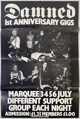 Lot 411 - THE DAMNED - ORIGINAL 'ANNIVERSARY GIGS' POSTER.