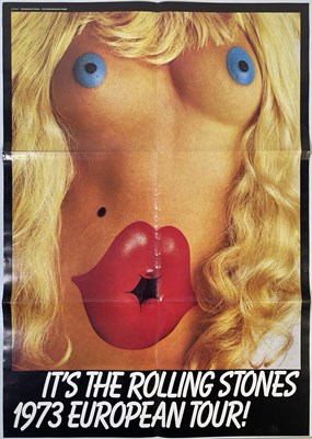 Lot 426 - THE ROLLING STONES - ORIGINAL 1973 EUROPEAN TOUR POSTER.