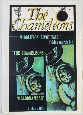 Lot 414 - POST-PUNK - THE CHAMELEONS - ORIGINAL 1983 MIDDLETON HALL MINI-POSTER WITH HANDWRITTEN NOTE.