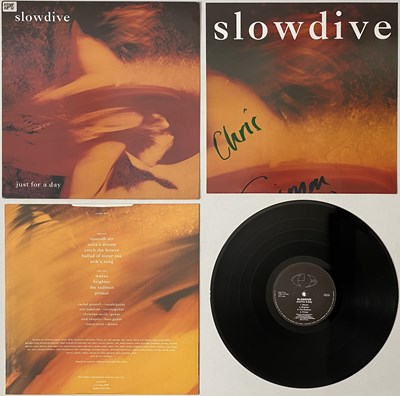 Lot 144 - SLOWDIVE - JUST FOR A DAY LP (CRE LP 094 - UK ORIGINAL - INC SIGNED POSTER)