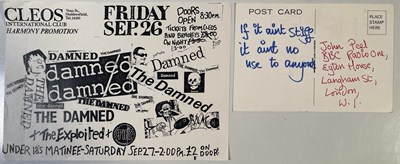 Lot 416 - THE DAMNED - ORIGINAL HANDBILL AND POSTCARD.