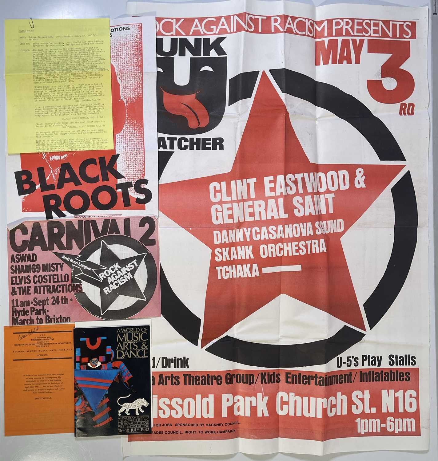 Painted Rocks Against Racism Lot 313 - ROCK AGAINST RACISM / WOMAD ETC - POSTERS