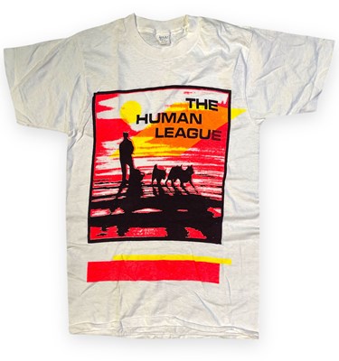 Lot 340 - THE HUMAN LEAGUE 'TRAVELOGUE' ORIGINAL 1980 PROMO T-SHIRT.