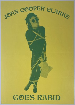 Lot 362 - JOHN COOPER CLARKE - ORIGINAL 1977 RABID RECORDS POSTER.