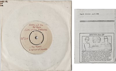 Lot 234 - EDDIE AND THE HOT RODS - LIVE AT THE MARQUEE EP (TEST PRESSING OF SIDE 1 - IEP 2)