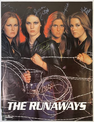 Lot 376 - JOAN JETT AND THE RUNAWAYS - FULLY SIGNED POSTER.
