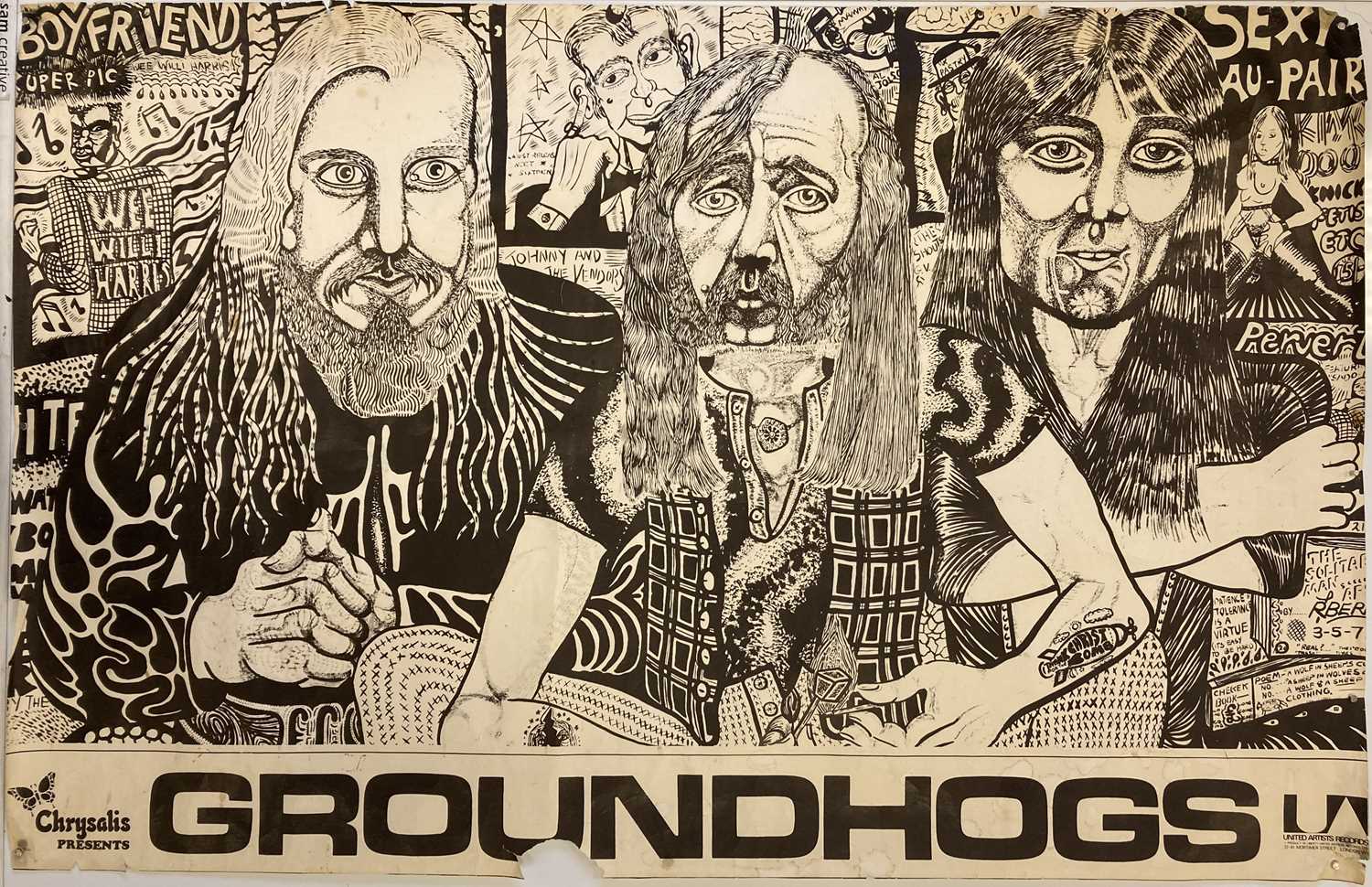 Lot 368 - GROUNDHOGS CIRCA 1971 POSTER.