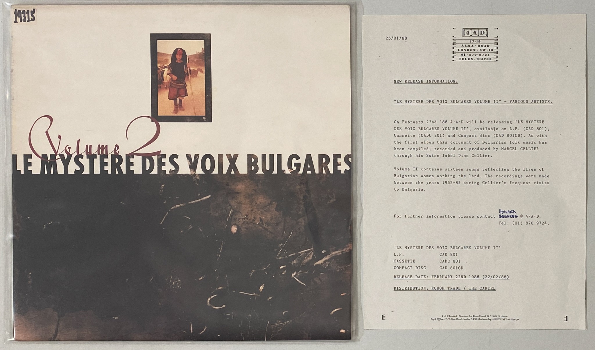 Lot 277 - 4AD LABEL - LP PACK (INC TEST PRESSING)