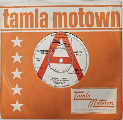 Lot 11 - MARTHA AND THE VANDELLAS - NOWHERE TO RUN 7" (ORIGINAL UK PROMO - TMG 502)