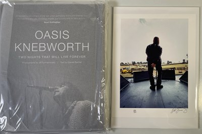 Lot 89 - OASIS - JILL FURMANOVSKY KNEBWORTH BOOK AND SIGNED PRINT.