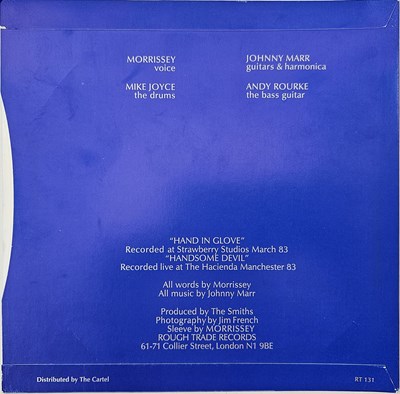 Lot 30 - THE SMITHS - HAND IN GLOVE - ORIGINAL 'NEGATIVE' SLEEVE DESIGN (RT 131)