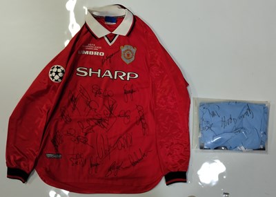 Lot 443 - FOOTBALL - MANCHESTER UNITED / MANCHESTER CITY SIGNED SHIRTS.