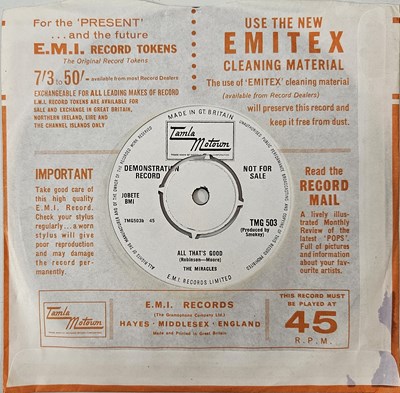 Lot 12 - THE MIRACLES - OO BABY BABY 7" (PROMO - TMG 503)