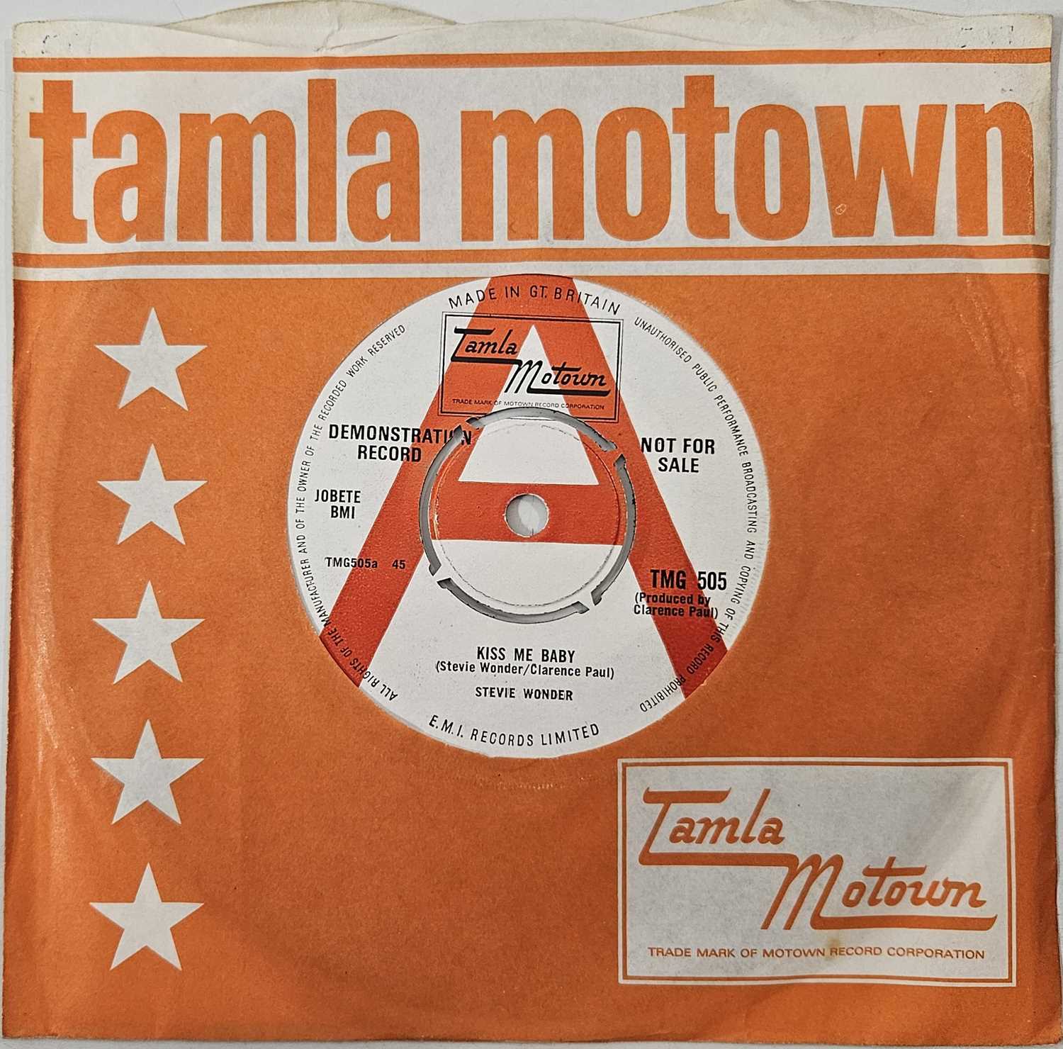 Lot 13 - STEVIE WONDER - KISS ME BABY 7" (PROMO - TMG 505)
