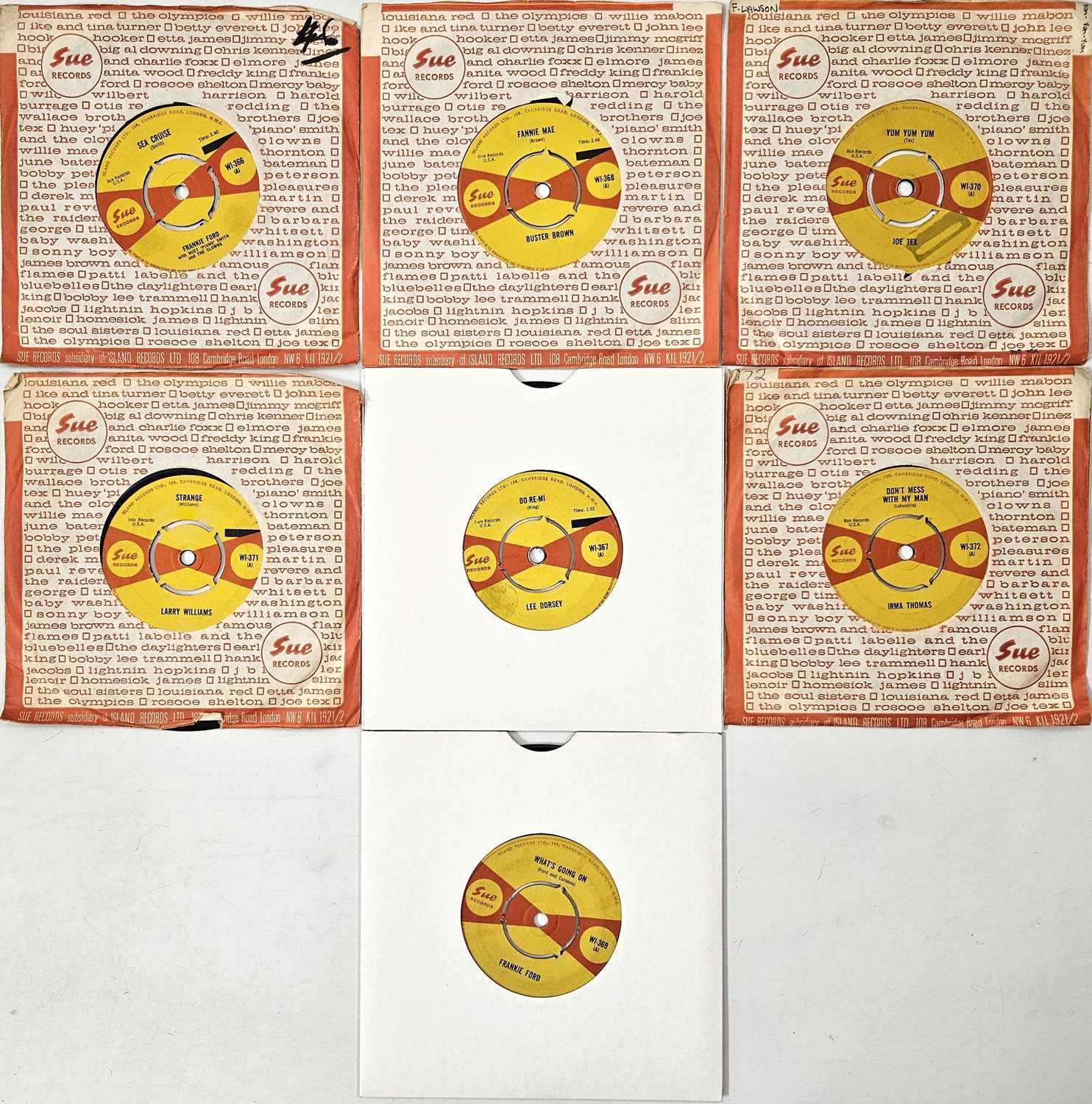 Lot 161 - SUE RECORDS - SOUL/ R&B/ SOUL-JAZZ 7" PACK (WI-366 TO WI-372)