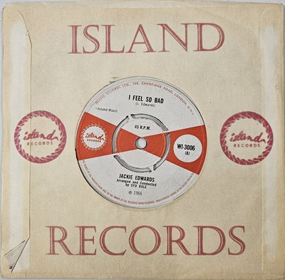Lot 131 - JACKIE EDWARDS - I FEEL SO BAD/ I DON'T WANT TO BE MADE A FOOL OF 7" (UK ORIGINAL - ISLAND RECORDS - WI-3006)