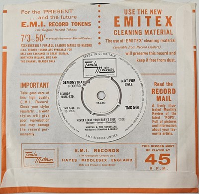 Lot 45 - MARTHA & THE VANDELLAS - MY BABY LOVES ME 7" (DEMO - TMG 549)