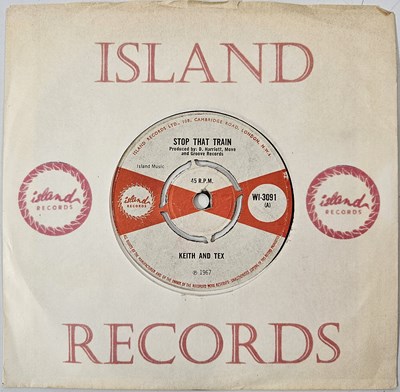 Lot 136 - KEITH AND TEX/ BOBBY ELLIS - STOP THAT TRAIN/ FEELING PECKISH 7" (UK ORIGINAL - ISLAND RECORDS - WI-3091)