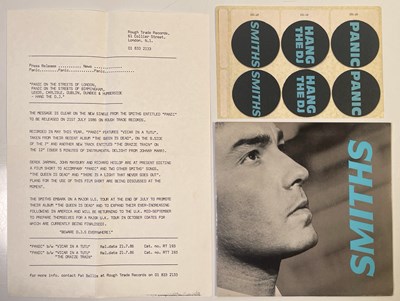 Lot 163 - THE SMITHS - COPY OF PANIC WITH PRESS RELEASE AND STICKERS.