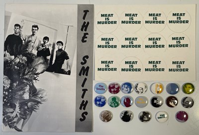 Lot 171 - THE SMITHS - GERMAN ROUGH TRADE PRESS/PROMO BOOKLET / BADGES / MIM STICKERS.