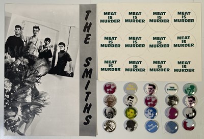 Lot 172 - THE SMITHS - GERMAN ROUGH TRADE PRESS/PROMO BOOKLET / BADGES / MIM STICKERS.
