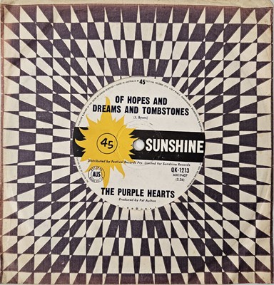 Lot 231 - THE PURPLE HEARTS - OF HOPES AND DREAMS AND TOMBSTONES 7" (AUSTRALIAN ORIGINAL - QK-1213)