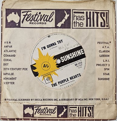 Lot 231 - THE PURPLE HEARTS - OF HOPES AND DREAMS AND TOMBSTONES 7" (AUSTRALIAN ORIGINAL - QK-1213)