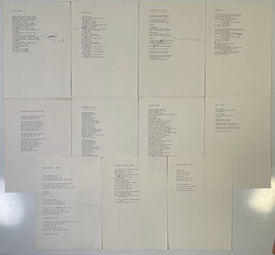 Lot 180 - THE SMITHS - LYRICS WITH AMENDMENTS BY MORRISSEY.