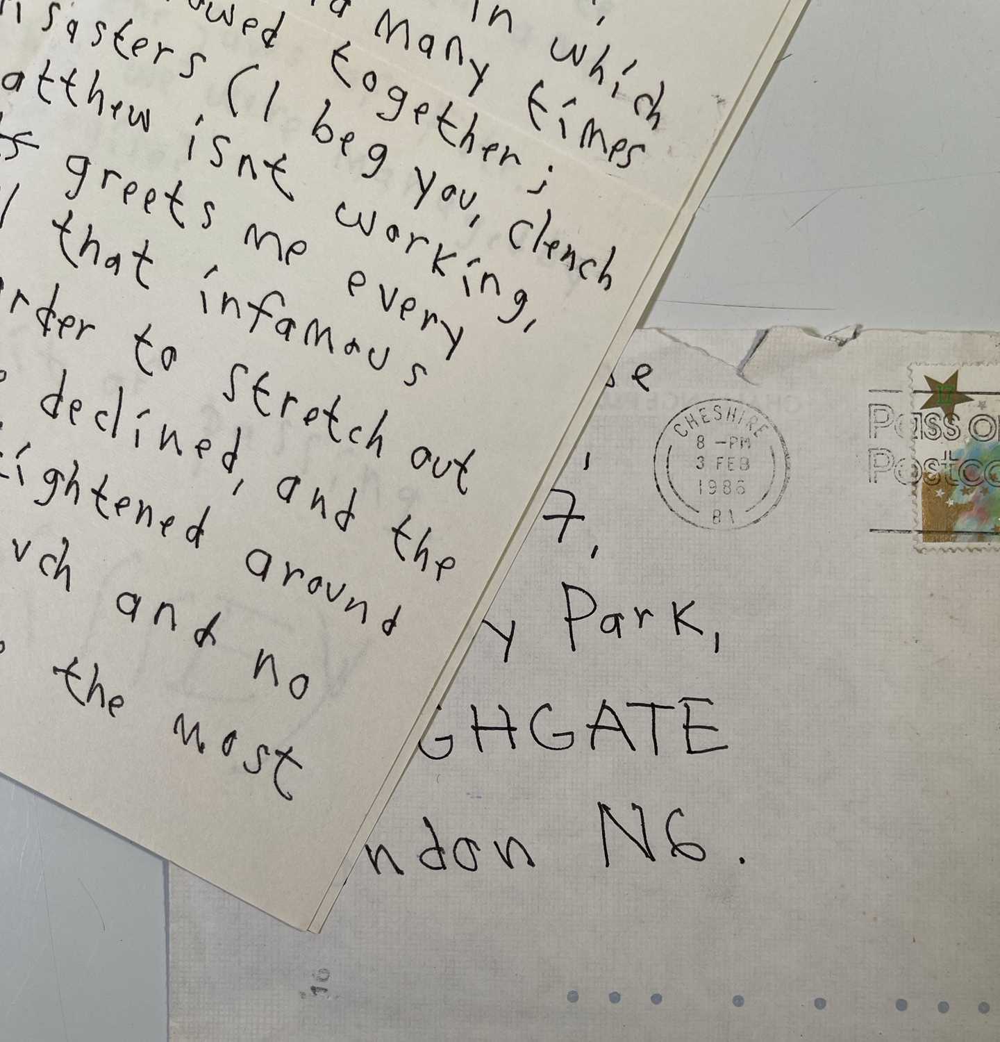 Lot 191 - THE SMITHS - HANDWRITTEN LETTER BY MORRISSEY.